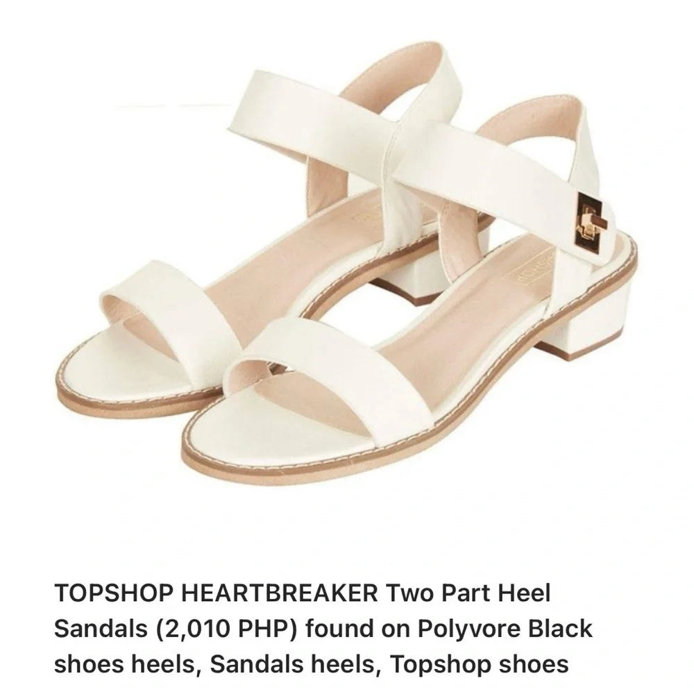 Topshop White Heartbreaker Two Part Heel Sandals 9